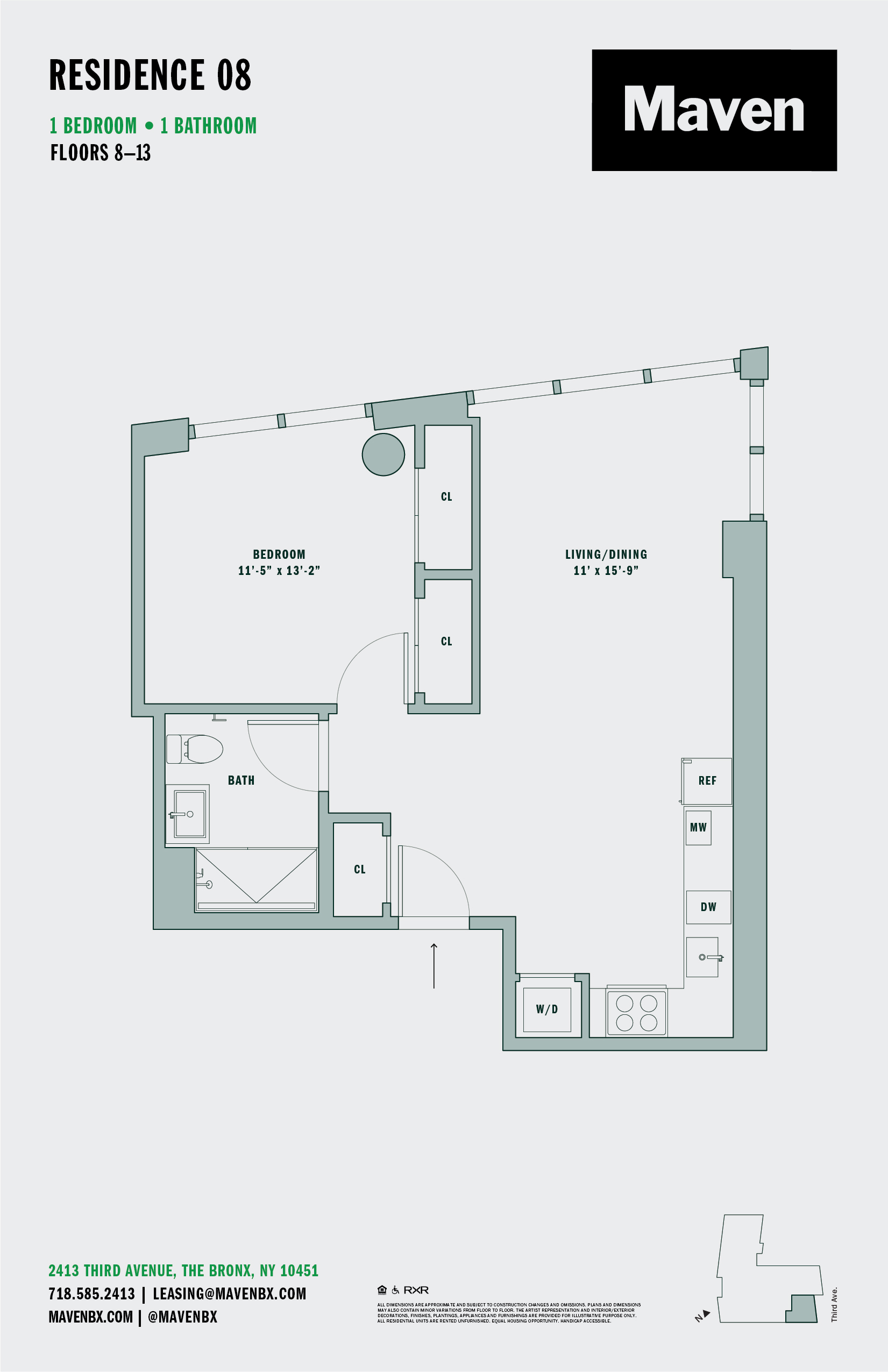 Floorplan image of apartment 1008